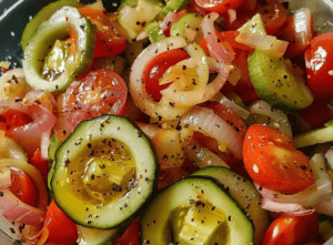 Marinated Cucumber, Tomato and Onion Salad