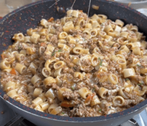 One-Pot Cheesy Beef Pasta
