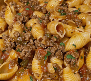 Pasta Shells with Ground Beef
