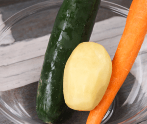 Baked Potato, Carrot, and Zucchini Medley