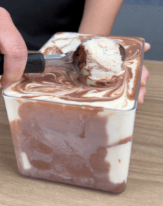 Homemade Swirled Chocolate and Vanilla Ice Cream
