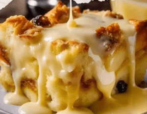 Grandma’s Old-Fashioned Bread Pudding with Vanilla Sauce