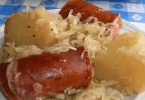 Polish Sausage, Sauerkraut, and Potatoes