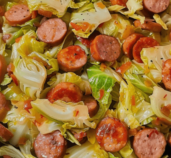 Fried Cabbage with Smoked Sausage - Easy Recipes Life