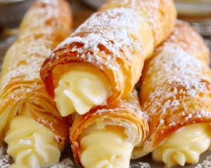 Buttery Crisp Italian Cannoli with Creamy Custard Fillin