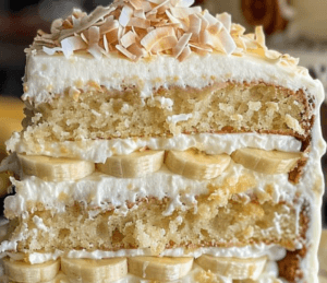 Elegant Banana Coconut Cream Cake