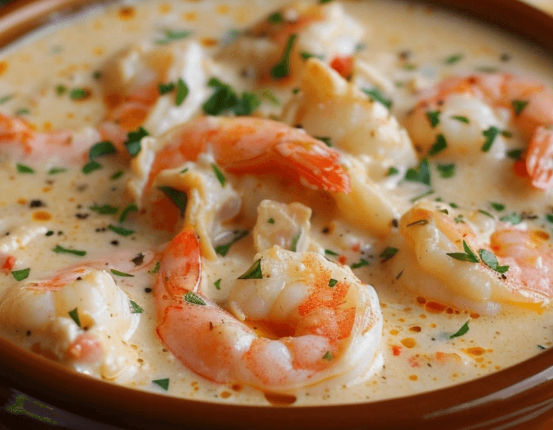 Creamy Crab and Shrimp Seafood Bisque - Easy Recipes Life