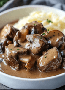 How to Make Beef Tips with Mushroom Gravy