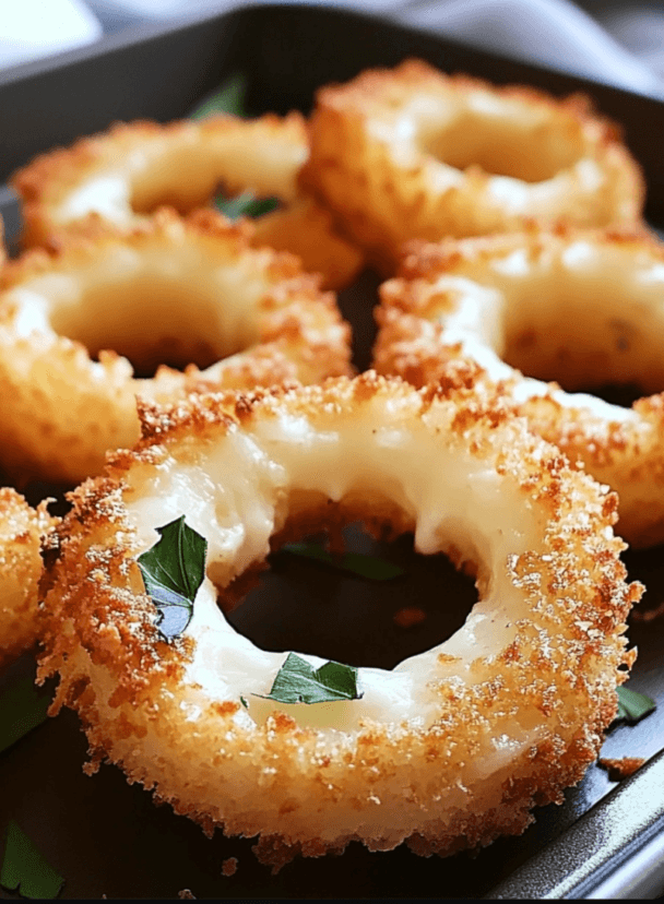 Baked Mozzarella Onion Rings - Easy Recipes Life