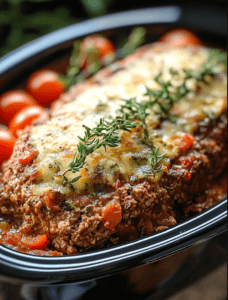 Slow Cooker Mediterranean Herb Parmesan Meatloaf