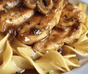 Chicken Marsala with Buttered Noodles