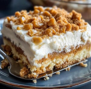 Toffee Butterscotch Poke Cake