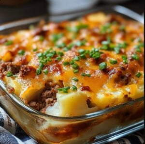 Delicious Loaded Potato and Meatloaf Casserole Recipe