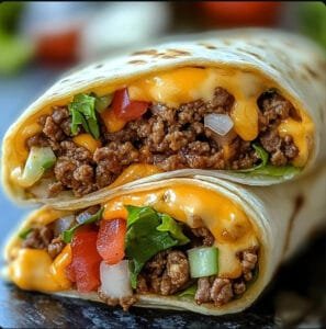 Homemade Nacho Cheese Beef Wrap Recipe
