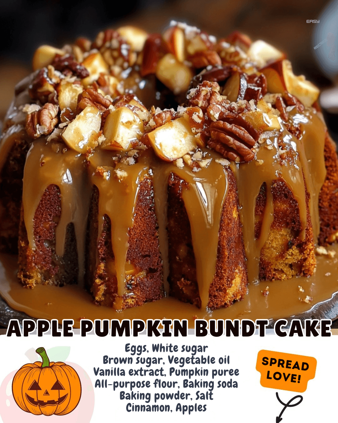 Apple Pumpkin Bundt Cake easy recipes life
