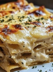 Creamy Chicken Lasagna with White Sauce