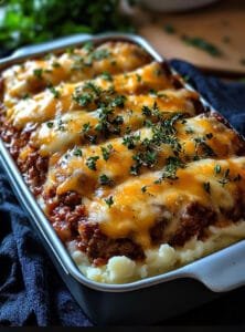 Meatloaf with Mashed Potatoes and Cheese