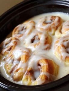 Crockpot Cinnamon Roll Casserole