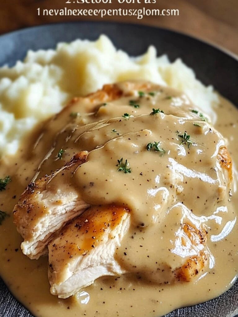 Slow Cooker Creamy Chicken & Gravy Easy Recipes