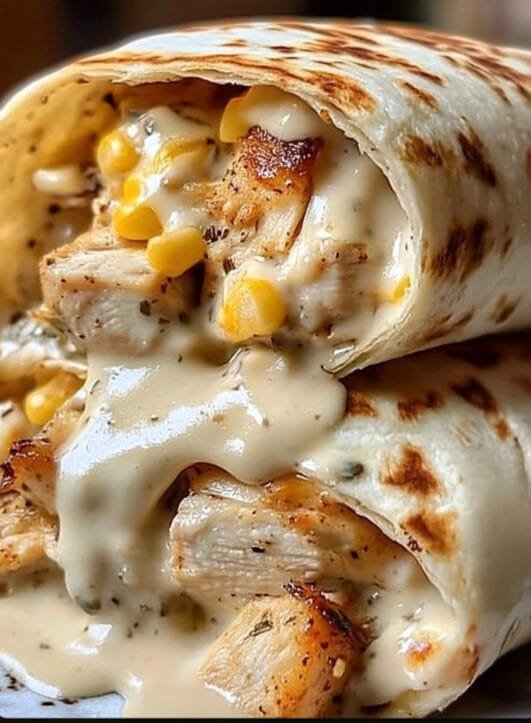Cheesy Garlic Chicken Wraps - Easy Recipes Life