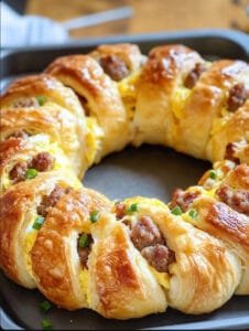 Sausage and Cheese Crescent Rings