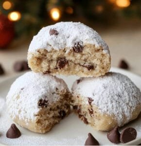 Peanut Butter Chocolate Chip Snowball Cookies