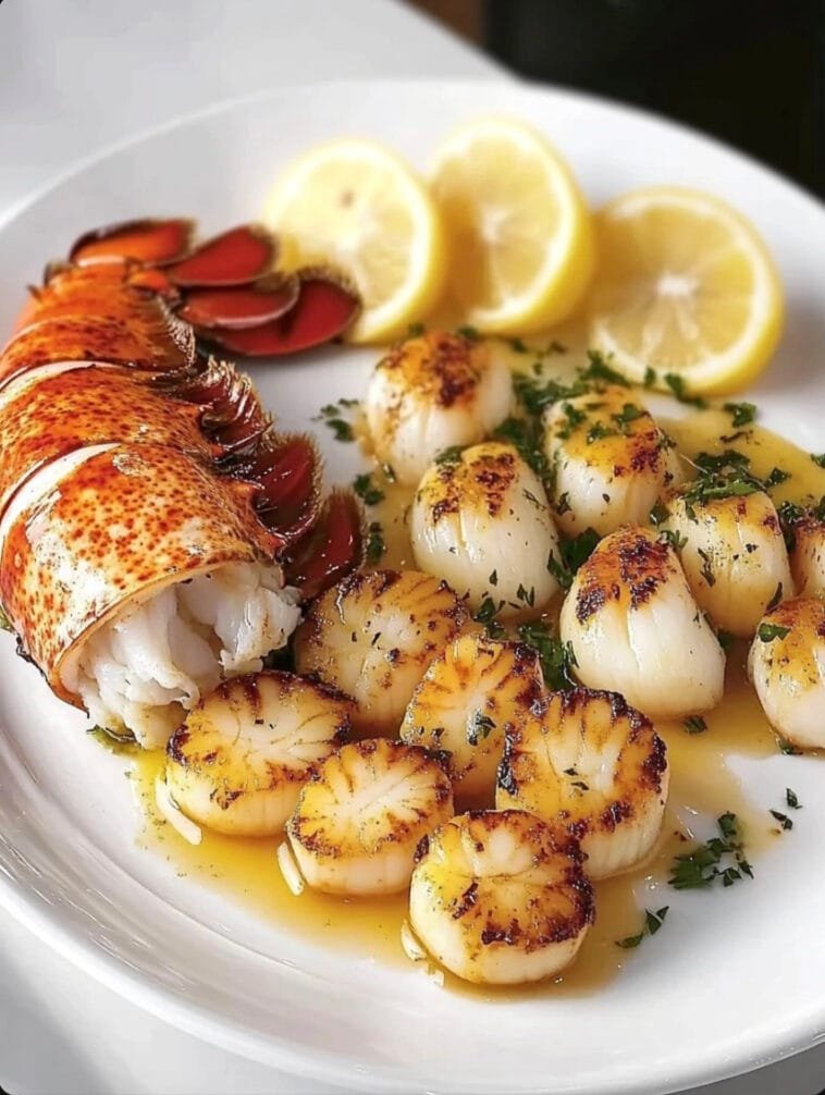 Garlic Butter Lobster and Scallops easy recipes life