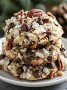 Christmas Chocolate Pecan Coconut Cookies