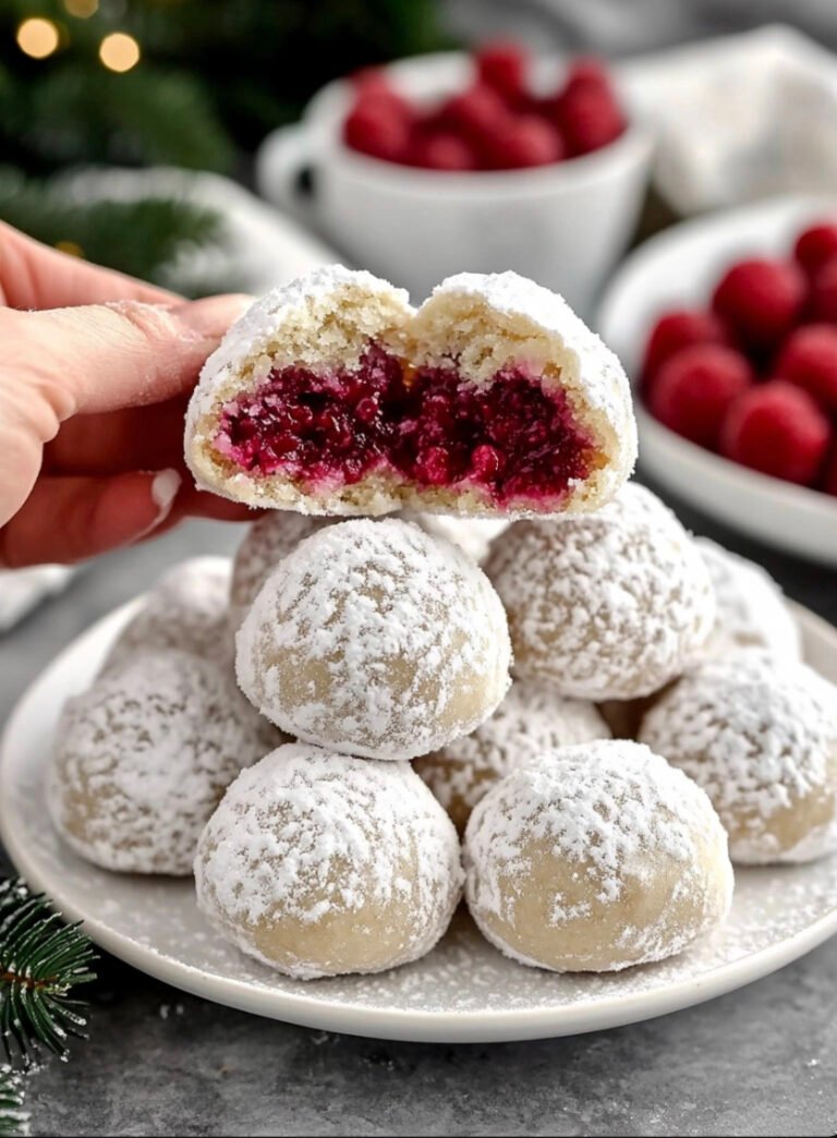 Snowball Almond Cookies With Raspberry Filling Recipe Easy Recipes Life 0830