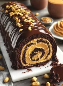 Chocolate Peanut Butter Cake Roulade Recipe