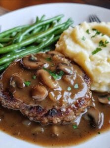 Hamburger Steaks with Homemade Mushroom Gravy