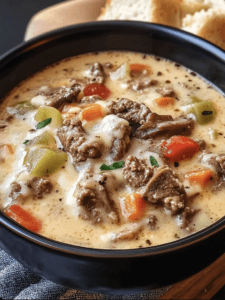 One-Pot Philly Cheesesteak Soup