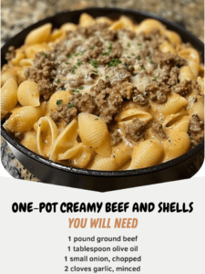 One-Pot Creamy Beef and Shells