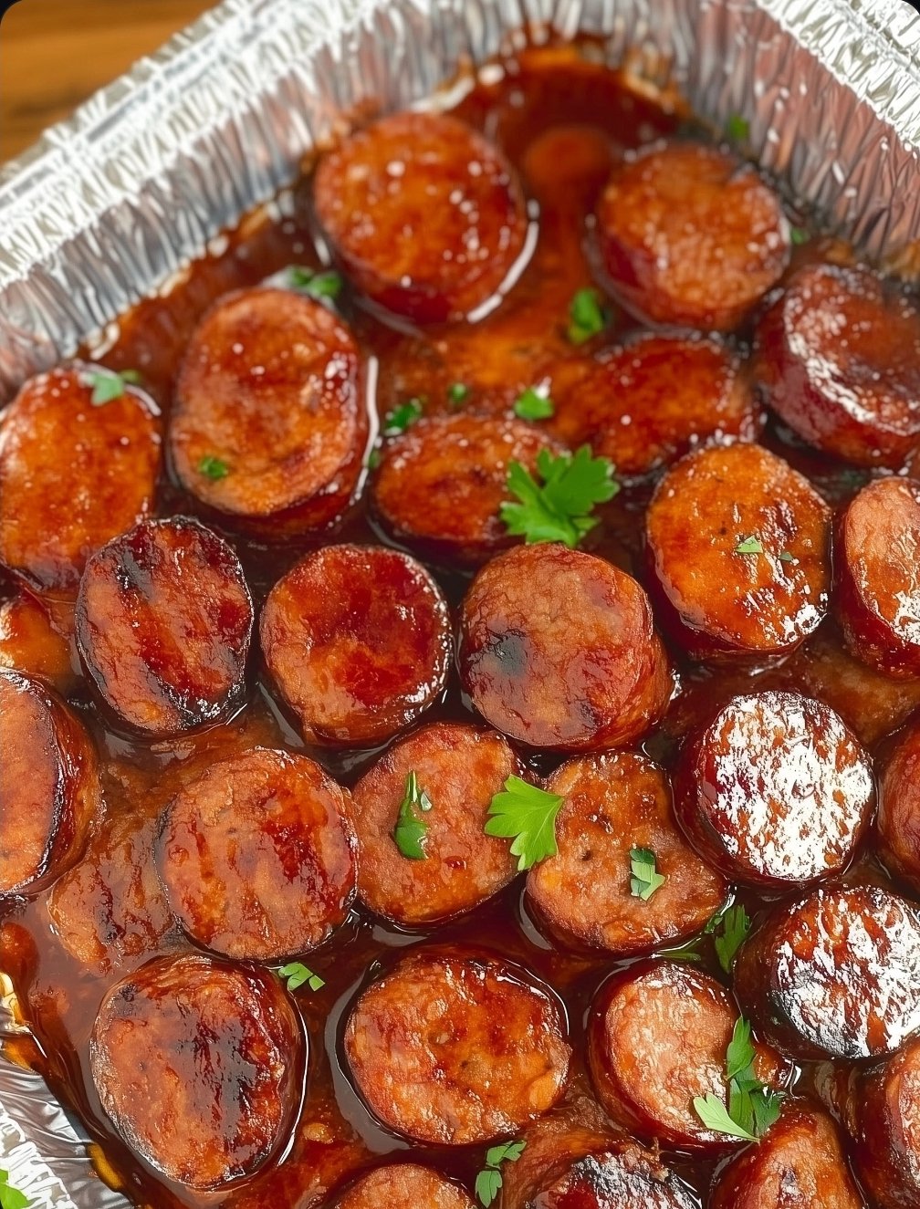 Baked BBQ Sausages
