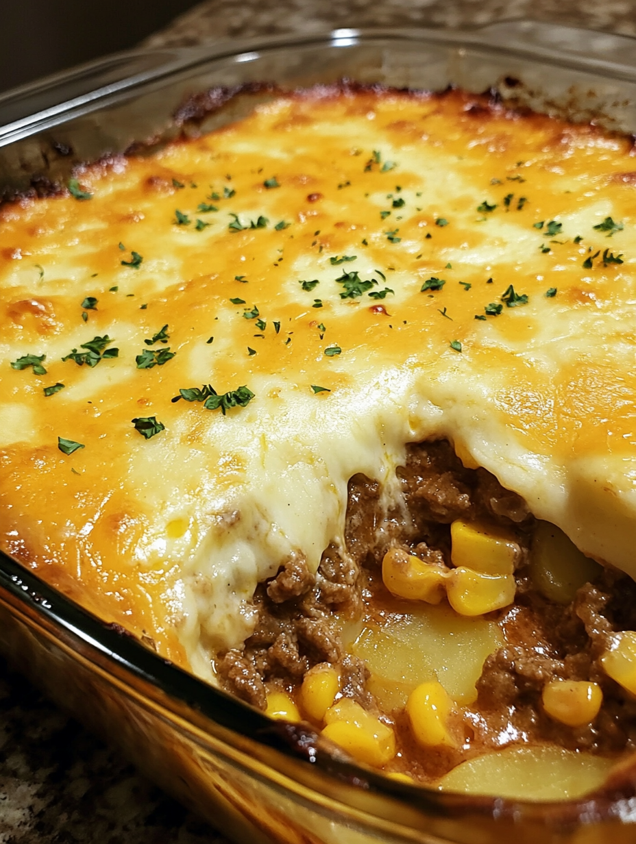 Cheesy Hamburger Potato Casserole
