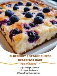 Blueberry Cottage Cheese Breakfast Bake