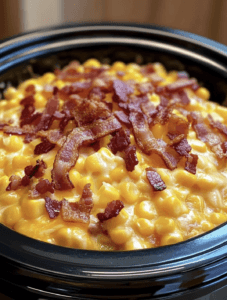 Slow Cooker Cheddar Corn with Bacon