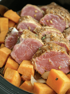 Slow Cooker Pork Chops and Sweet Potatoes
