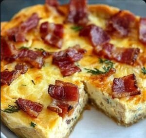 BACON AND CHEESE CRUSTLESS QUICHE