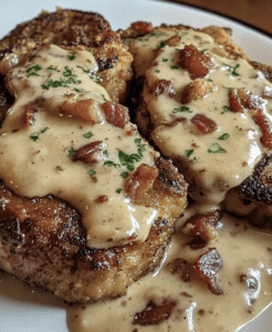 Crispy Country Pork Chops: Indulge in Savory Bacon Gravy Goodness