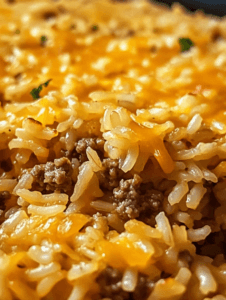 Cheesy Ground Beef Rice Casserole