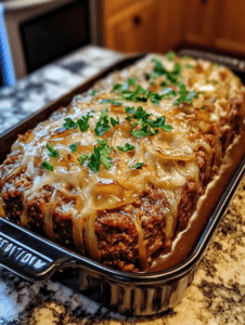 Savory Meatloaf with Caramelized Onion Gravy