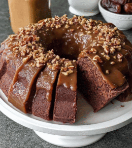 Irresistible Date Syrup Cake with Caramel Glaze Recipe