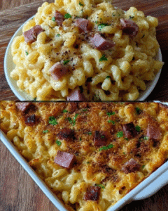 Cheddar and Ham Macaroni Bake