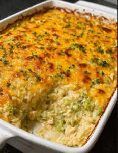Cheesy Chicken Broccoli Rice Casserole