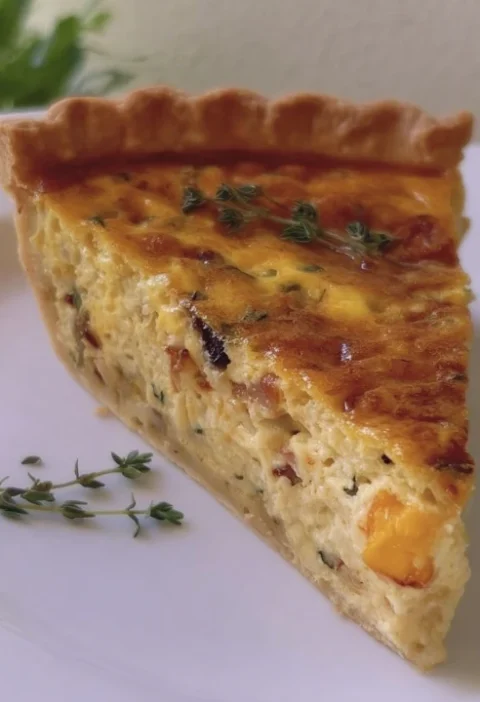 Bacon And Cheddar Quiche Recipe Easy Bacon Cheddar Quiche Gluten-free Bacon Cheddar Quiche Keto Bacon Cheddar Quiche Recip...