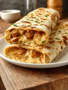 Cheesy Garlic Chicken Wraps