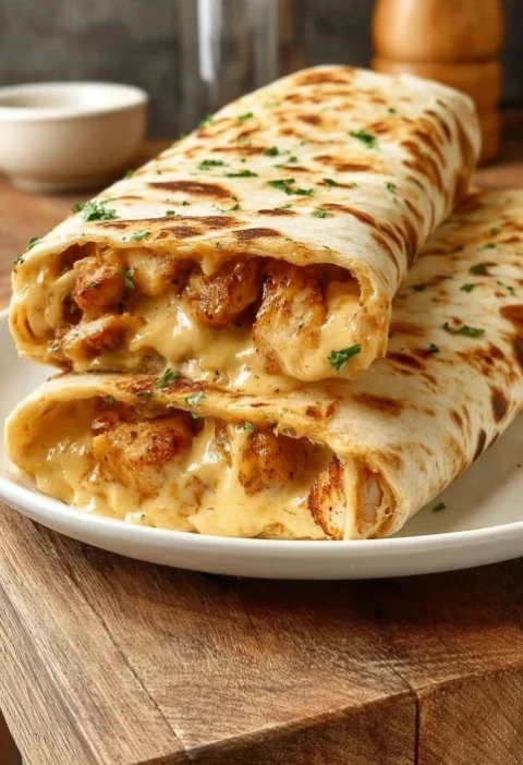 Best Cheesy Garlic Chicken Wraps Recipe How To Make Cheesy Garlic Chicken Wraps Cheesy Garlic Chicken Wraps For Dinner Hea...