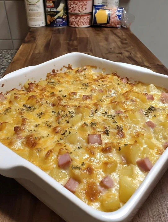 Best Cheesy Ham And Potato Casserole Recipe Easy Cheesy Ham Potato Casserole Homemade Cheesy Ham Potato Casserole Gluten-f...
