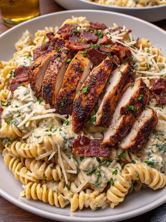 Creamy Chicken Bacon Ranch Pasta